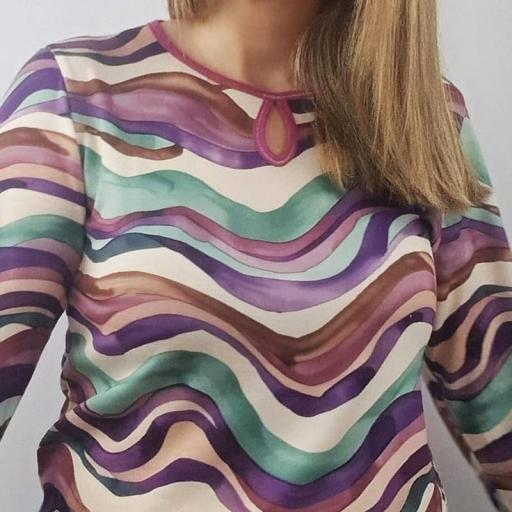 Cottonissimo Camiseta Mujer Lágrimas Ondas 73610 [1]