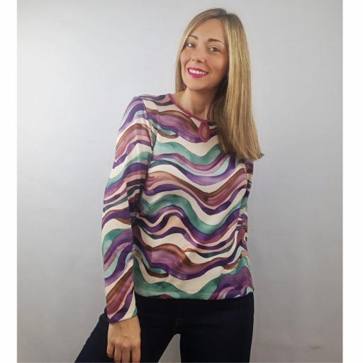 Cottonissimo Camiseta Mujer Lágrimas Ondas 73610