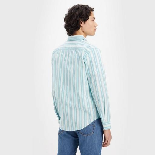 Levi's® Classic 1 Pocket Standard - Jaimie Stripe Wasabi 857480190 Camisa hombre [1]