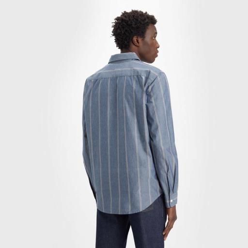 Levi's® Classic 1 Pocket Standard - Henderson Stripe Dress Blues 857480195 Camisa hombre [0]