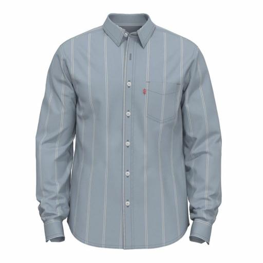 Levi's® Classic 1 Pocket Standard - Henderson Stripe Dress Blues 857480195 Camisa hombre [1]