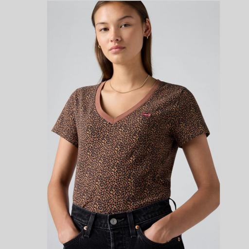 Levi’s® LSE Perfect Vneck Leopard Cat Eyes A31700050 camiseta mujer [2]