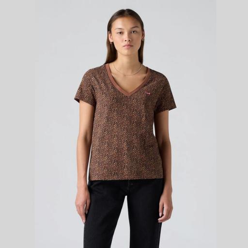 Levi’s® LSE Perfect Vneck Leopard Cat Eyes A31700050 camiseta mujer