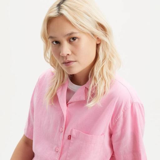  Levi's® Ari Short Sleeve Resort Shirt Pink Garment Dye A3355 0006 Camisa Mujer [1]