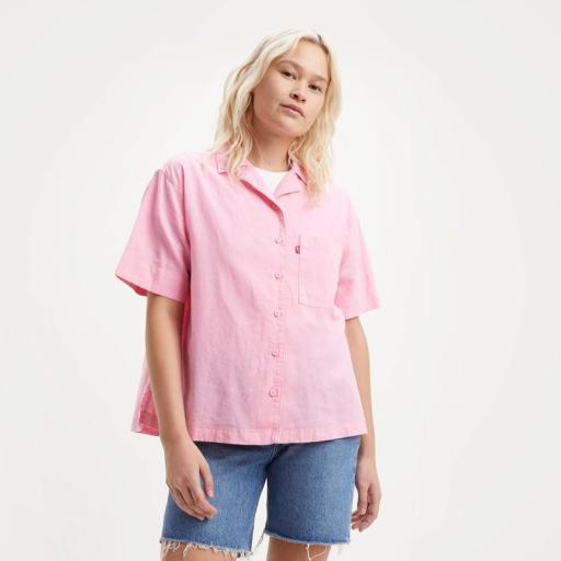  Levi's® Ari Short Sleeve Resort Shirt Pink Garment Dye A3355 0006 Camisa Mujer [0]