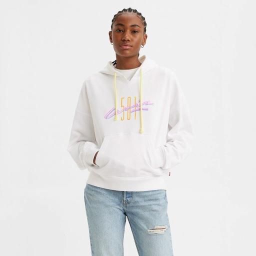 Levi's® Graphic Authentic Hoodie California Bright White A55910000 Sudadera mujer.