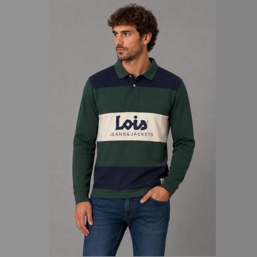 Lois Jeans Polo Manga Larga Acacia Bran Verde 147929 [0]