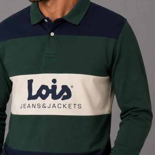 Lois Jeans Polo Manga Larga Acacia Bran Verde 147929 [2]