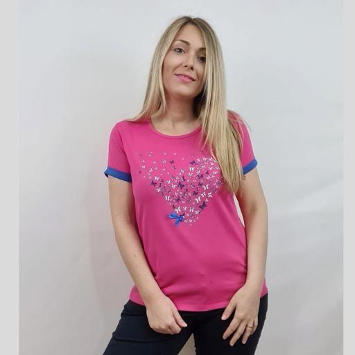 Cottonissimo Camiseta Mujer Corazon Mariposas Fucisa R100 [2]
