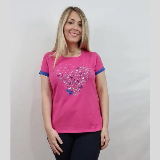 Cottonissimo Camiseta Mujer Corazon Mariposas Fucisa R100 [0]