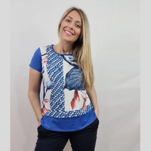 Cottonissimo Camiseta Mujer Hoja Azul R102 [1]