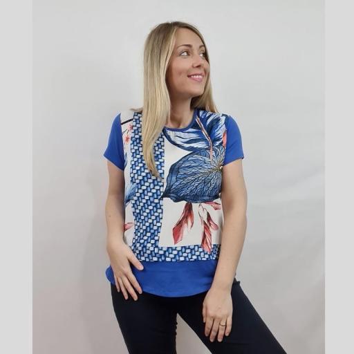 Cottonissimo Camiseta Mujer Hoja Azul R102 [2]
