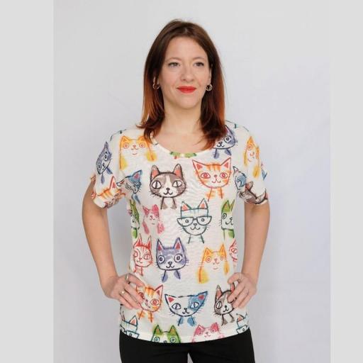 Cottonossimo Camiseta Gatitos 82212