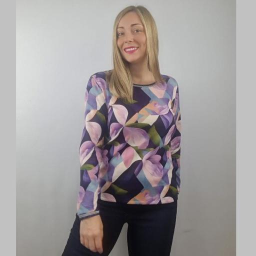 Cottonissimo Suéter Flores Moradas 73663 [1]