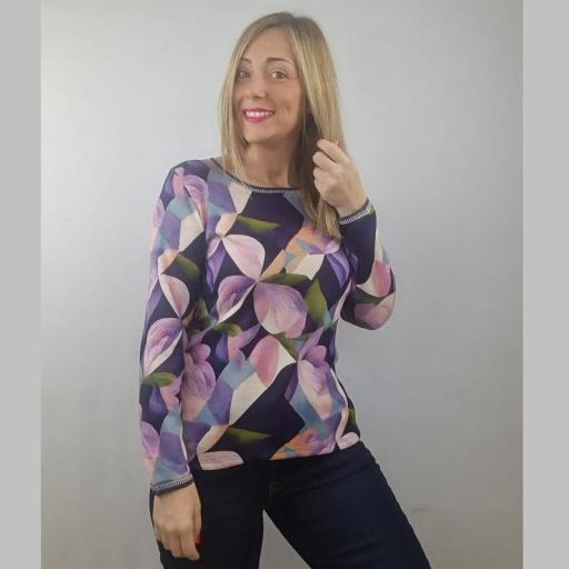 Cottonissimo Suéter Flores Moradas 73663