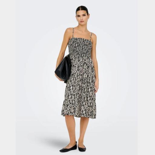 Only Vestido Midi Onlzelina Pumice Stone BRANCHES 15325102