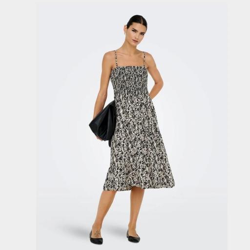 Only Vestido Midi Onlzelina Pumice Stone BRANCHES 15325102 [3]