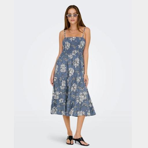 Only Vestido Midi Onlzelina Vintage Indigo FRENCH TOUCH 15325102 [2]