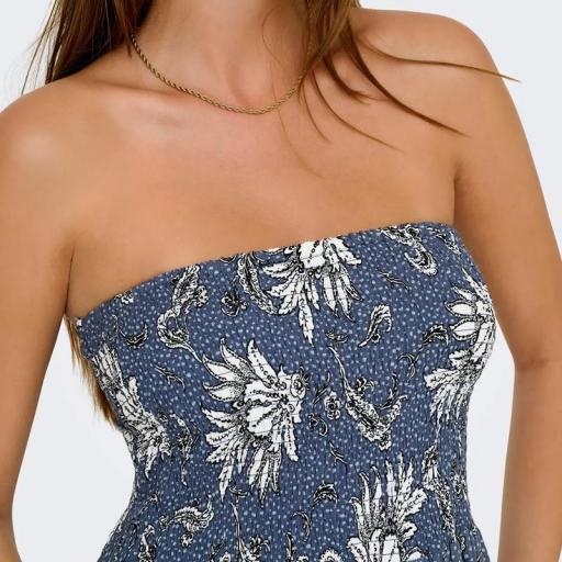 Only Vestido Midi Onlzelina Vintage Indigo FRENCH TOUCH 15325102 [4]