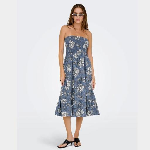 Only Vestido Midi Onlzelina Vintage Indigo FRENCH TOUCH 15325102 [5]