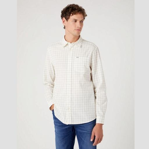 Wrangler One Pocket Shirt Worn White W5A24MW02 Camisa hombre [0]