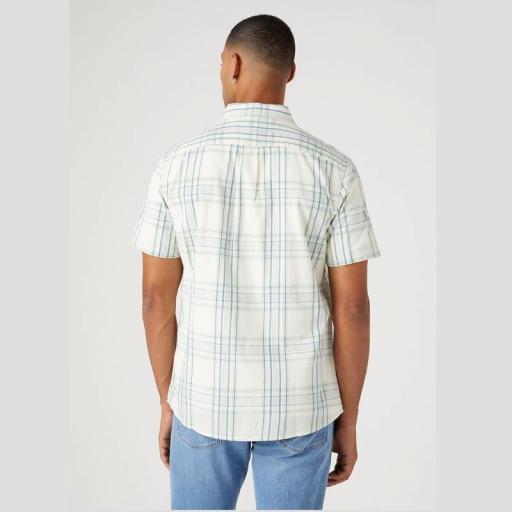 Wrangler Short Sleeve 1 Pocket Shirt Captains Blue W5K04M84Z - Camisa hombre de manga corta [2]