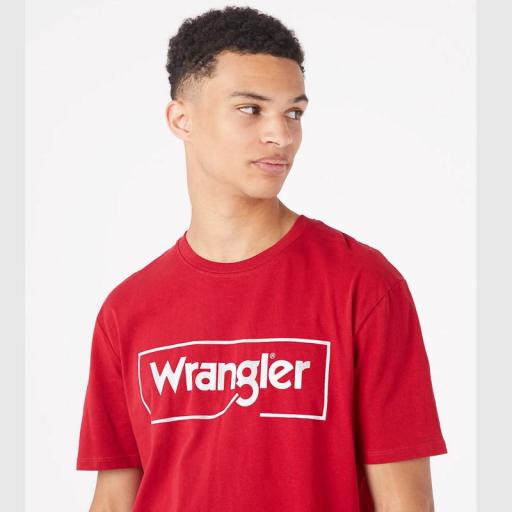 Wrangler Frame Logo Tee in Red W70JD3X47 [2]
