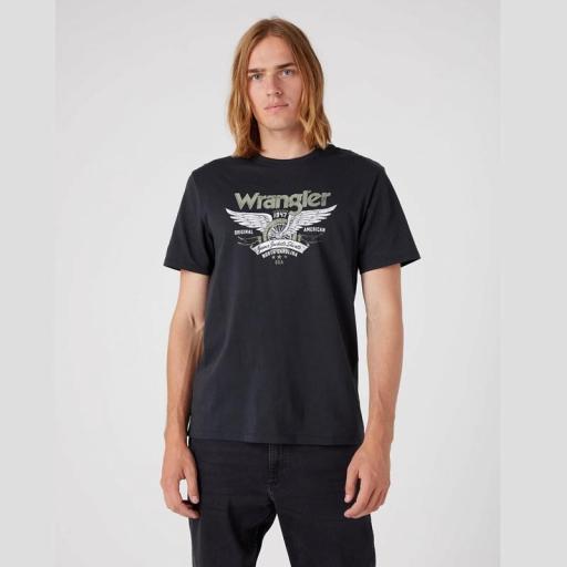 Wrangler Americana Tee In Fade Black Camiseta Hombre W70PEEXV6