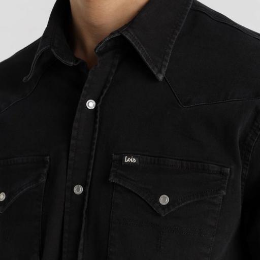 Lois Jeans Camisa Vaquera Elástica Negra Wayne Coro  146715 [2]