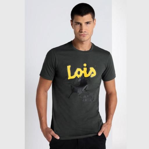 Lois Jeans Camiseta Logo Benny Anderson Verde 157013177 479