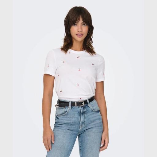 Only Camiseta de manga corta mujer cerezas Onlketty 15288473