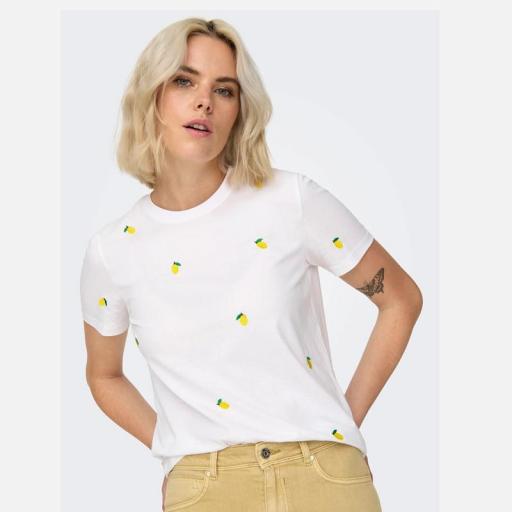 Only Camiseta de manga corta mujer limones Onlketty 15288473 [1]