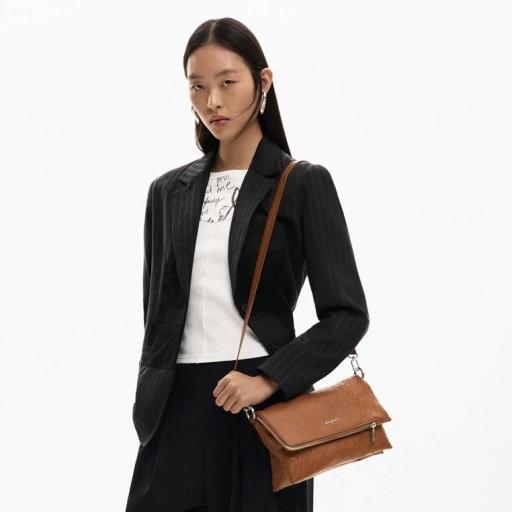 Desigual Bolso Mediano Logo Charm Marron 26SAXPB8