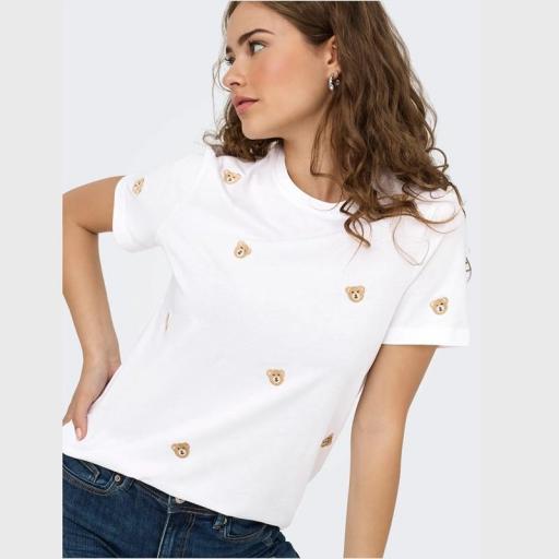 Only Camiseta de manga corta mujer ositos Onlketty 15288473