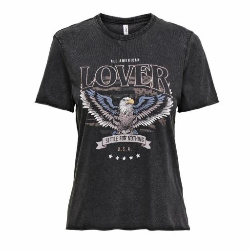Only Camiseta Estampada Onllucy Reg Black Lover 15215721 [1]
