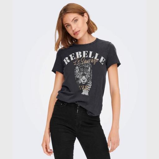 Only Camiseta Estampada Onllucy Reg Phantom Rebelle miss 15215721
