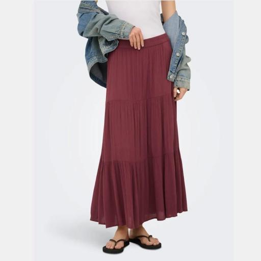 Only Falda Larga Onlmikka Oxblood Red 15324808 [2]