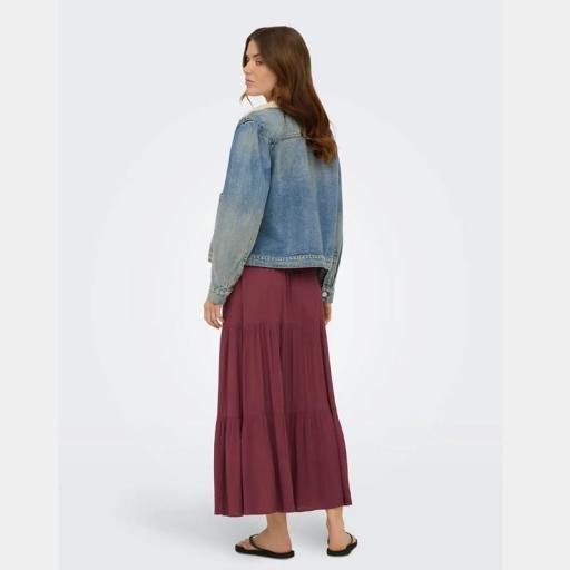 Only Falda Larga Onlmikka Oxblood Red 15324808 [1]