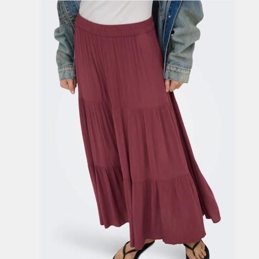 Only Falda Larga Onlmikka Oxblood Red 15324808 [4]