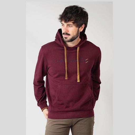 Privata Sudadera Hombre Capucha Granate 2723 [0]