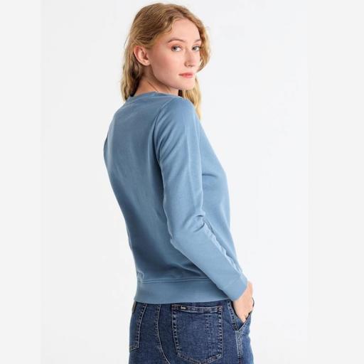 Lois Jeans Mujer Sudadera Básica Cuello Caja Puff Print Logo azul 140170 [1]