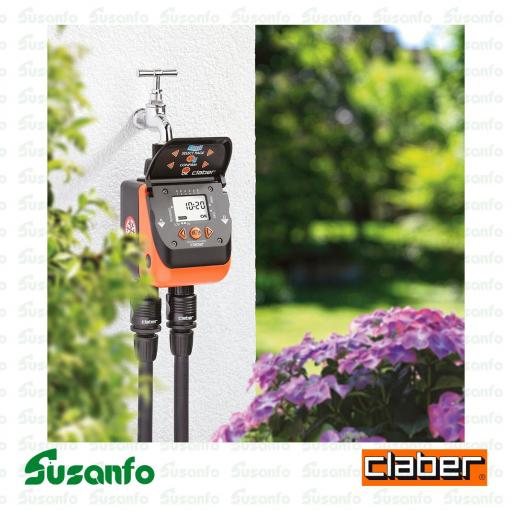 Programador de riego Claber Aquadue Duplo Evolution 8410 de 2 vías independiente [2]
