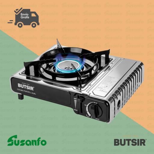 Cocina portátil Butsir MS-2000 Dual | cartucho B-250 y bombona azul [0]