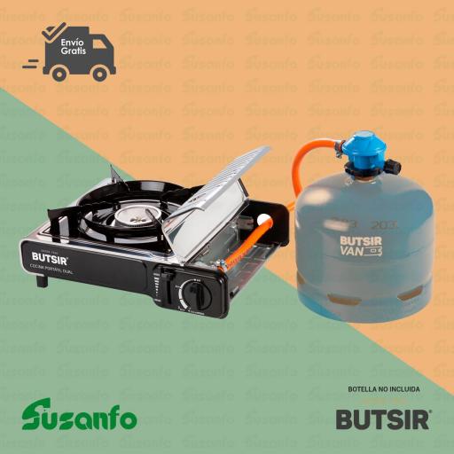 Cocina portátil Butsir MS-2000 Dual | cartucho B-250 y bombona azul [2]