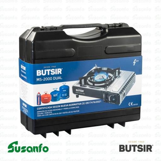 Cocina portátil Butsir MS-2000 Dual | cartucho B-250 y bombona azul [5]
