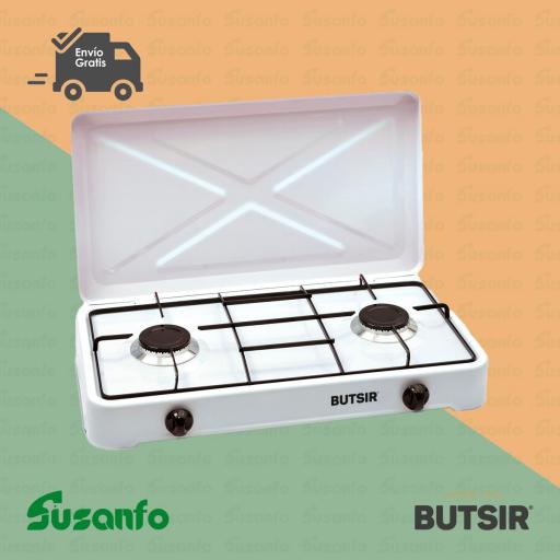 Cocina gas portátil Butsir Magna 2 fuegos | camping y exterior [1]