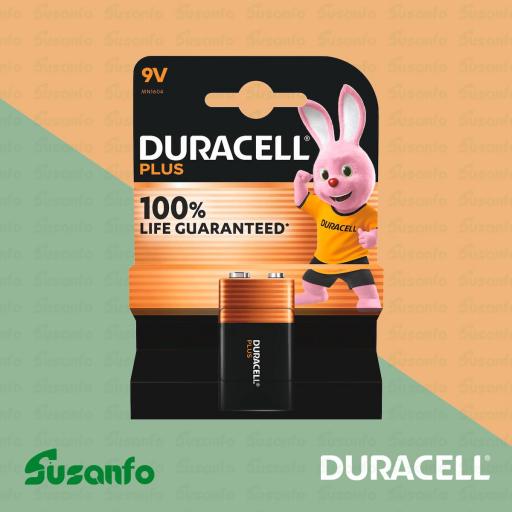 Pila alcalina Duracell Plus 9V MN1604 para programadores de riego [0]