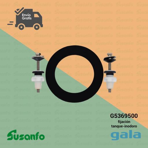 Juego fijación tanque inodoro Gala G5369500 BTW Rimless con junta y tornillos inox