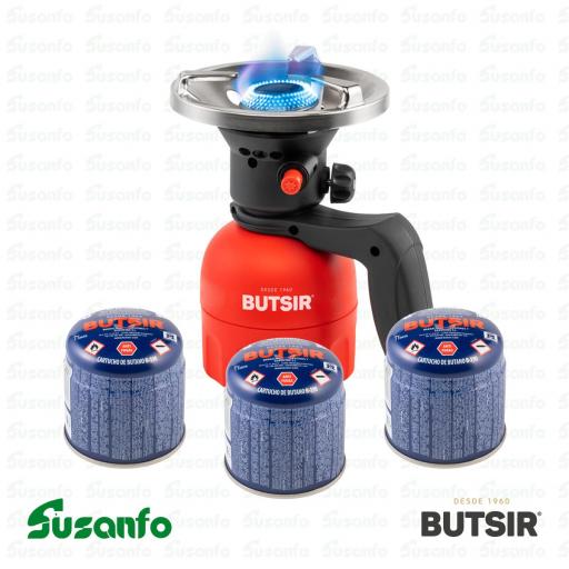 Pack Oferta |Hornillo de Gas Butsir BisGas | Portátil - Para cartucho pinchar - Alta Potencia
