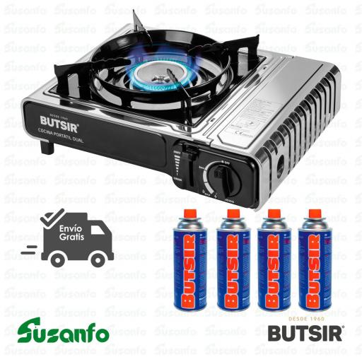 Cocina Butsir MS-2000 DUAL + 4 Cartuchos B-250 Incluidos